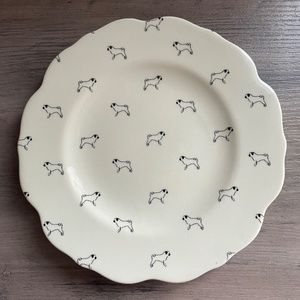 COPY - NWT 52 Conversations by Anthropologie Pug Stoneware Canape Plate (1)
